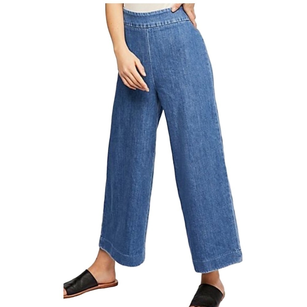 Free People Clean Wide-Leg Jeans High Waist Crop